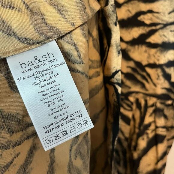 Ba&Sh Zola Animal Print Mini Puff Sleeve Dress Women’s US 6 - Picture 6 of 7